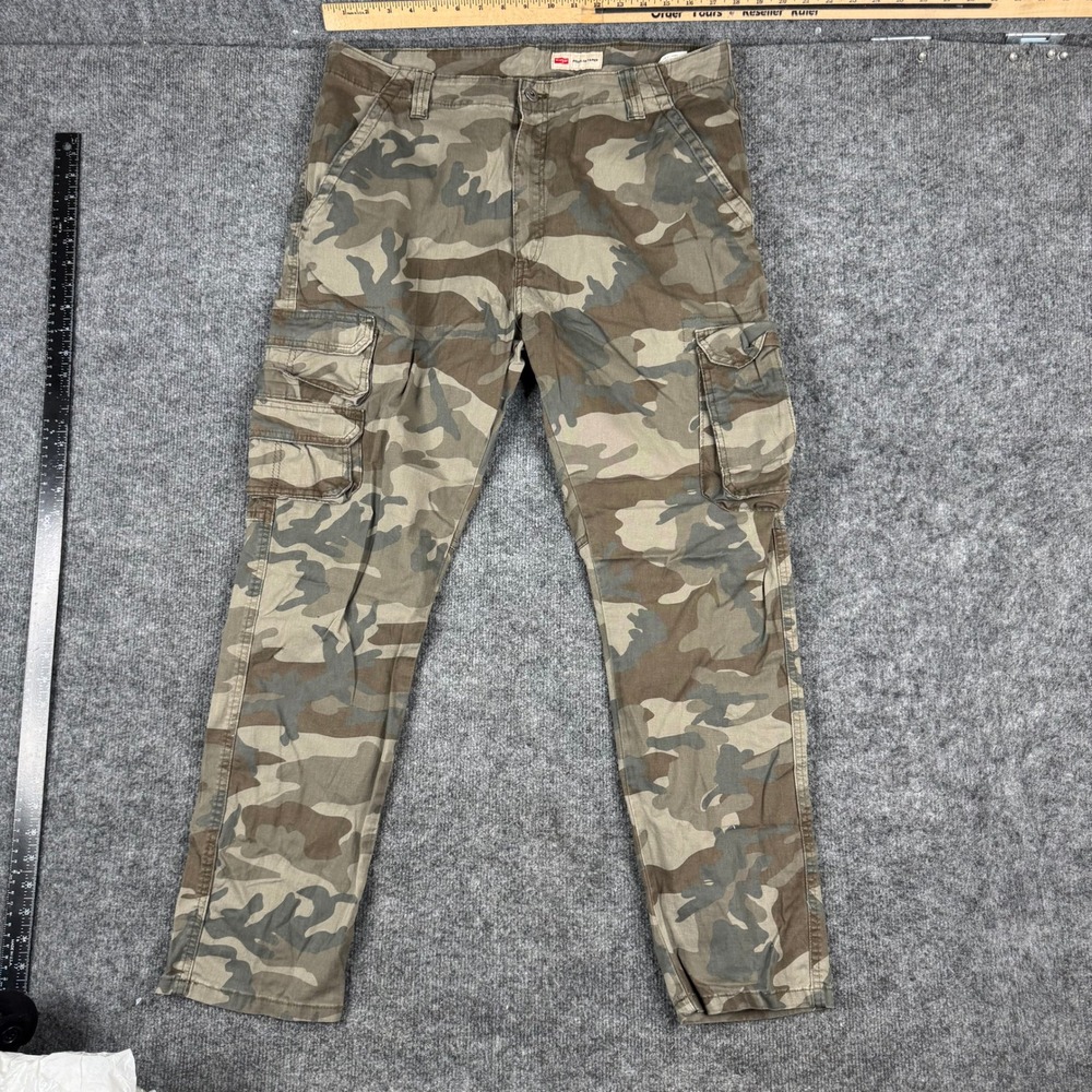 Wrangler Cargo Pants Mens Size 36x30 Camo Regular Taper Stretch Casual Utility